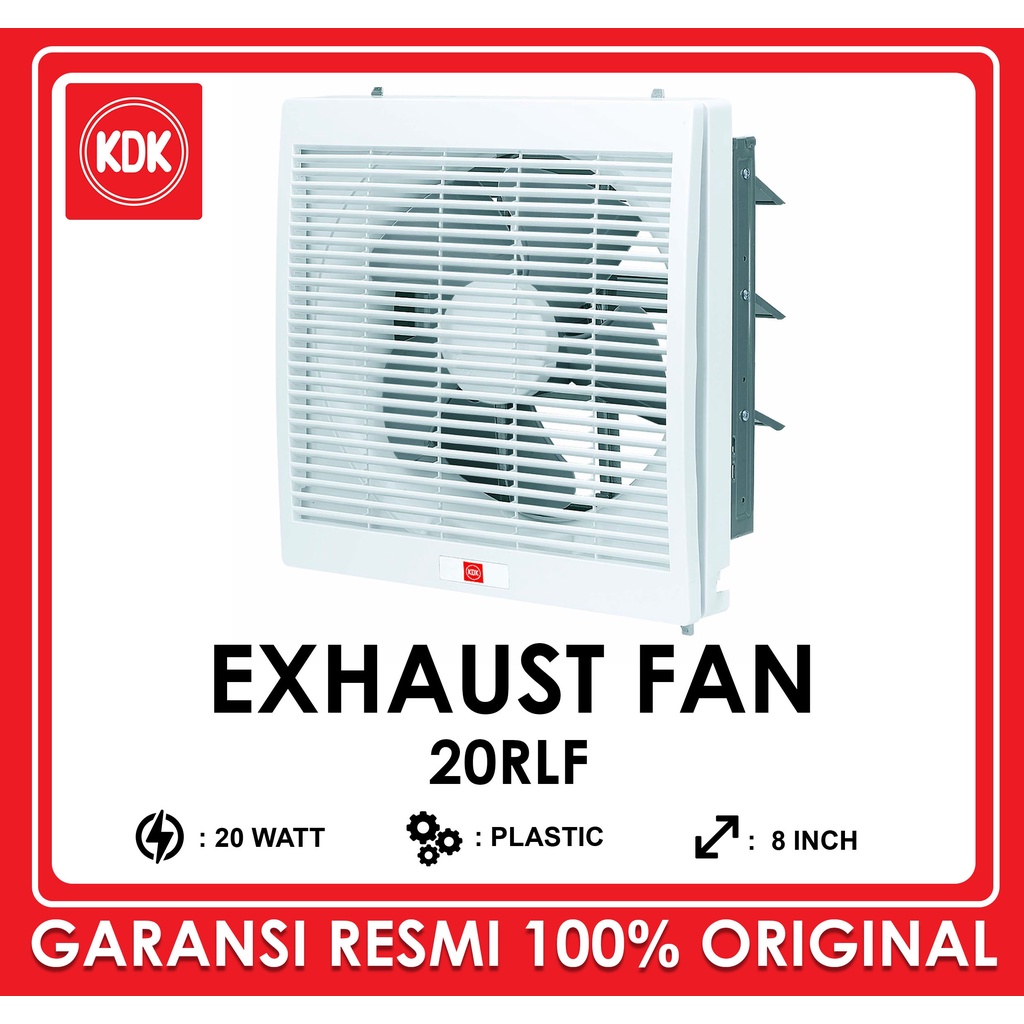KDK 20RLF – Exhaust Fan Dinding 20 cm Kipas Angin Hisap Wall Low Watt Low Noise/Garansi Resmi