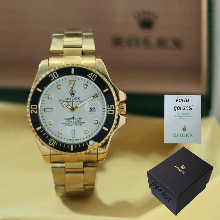 JAM TANGAN WANITA ROLEX SUBMARINE RANTAI ORIGINAL DATE GARANSI CEWEK ANALOG ADA 3 WARNA BISA COD