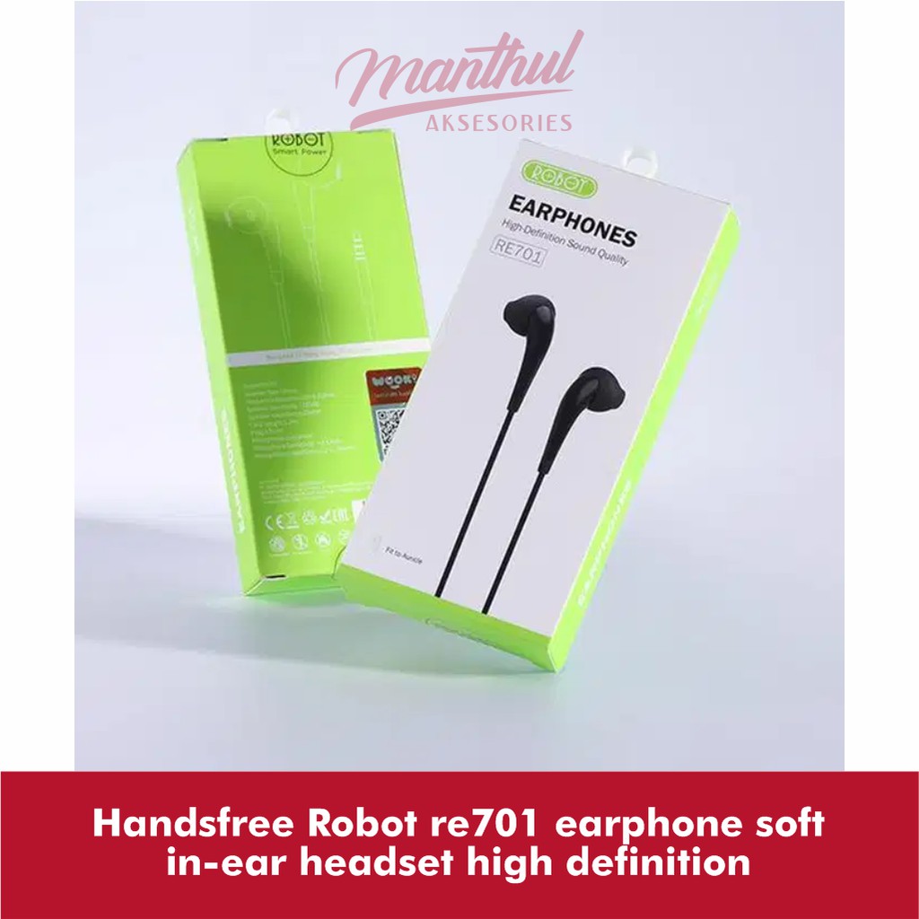 Handsfree Robot re701 earphone soft in-ear headset high definition