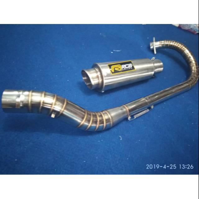 Knalpot rcb leher c full stainlis vixion fu tiger