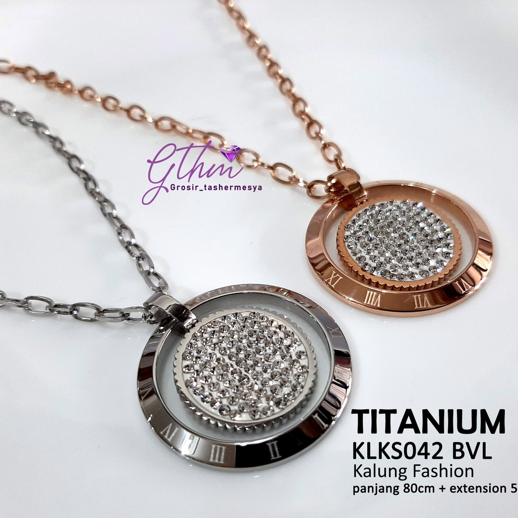 kalung titanium wanita hijab BVL panjang klks042 Anti karat anti luntur