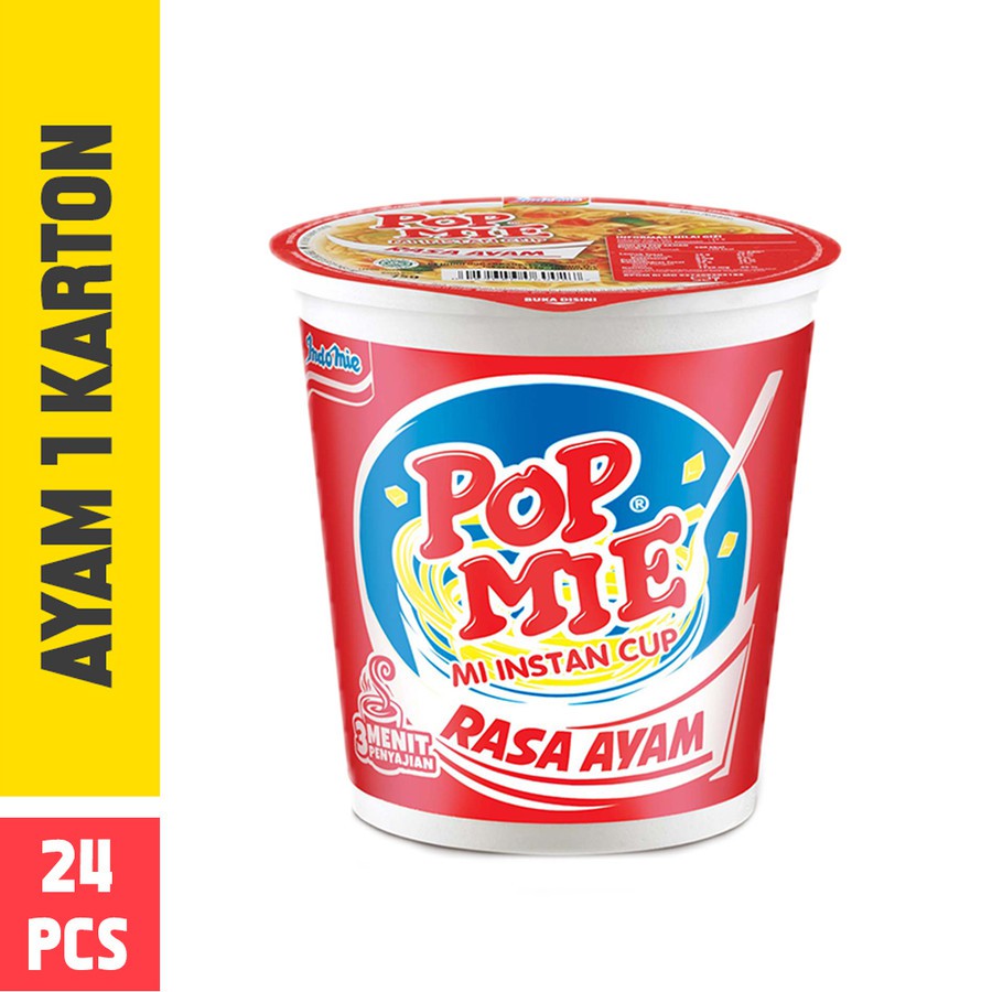 POP MIE KUAH RASA AYAM CHICKEN FLAVOUR SOUP NOODLE POPMIE 75GR DUS ISI 24PCS