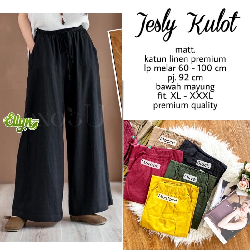 CULLOTES JESLY by nania : Kulot linen wanita bigsize berkualitas nyaman original