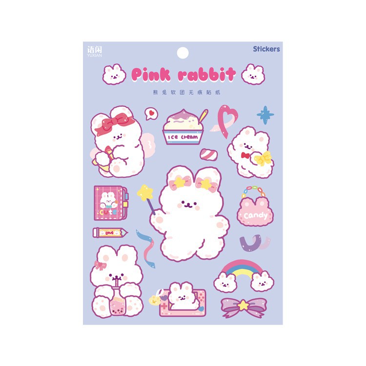 imoda 1Lembar Stiker Beruang Lucu DIY Perlengkapan Dekorasi Diary Stiker Untuk Scrapbook-L