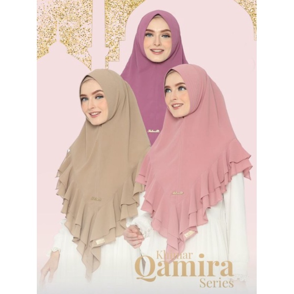 KHIMAR QAMIRA JUMBO ORIGINAL VALENSHA QUEEN HIJAB SYAR'I BAHAN CERUTI BABYDOLL PREMIUM 2 LAYER/JILBA