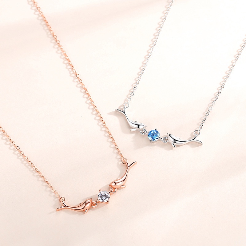 Kalung Rantai Klavikula Desain Whale Guardian Fritillary Bulan Bintang Untuk Wanita