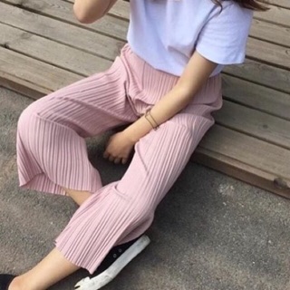  Celana  kulot  plisket prisket panjang jeans lebar culottes 