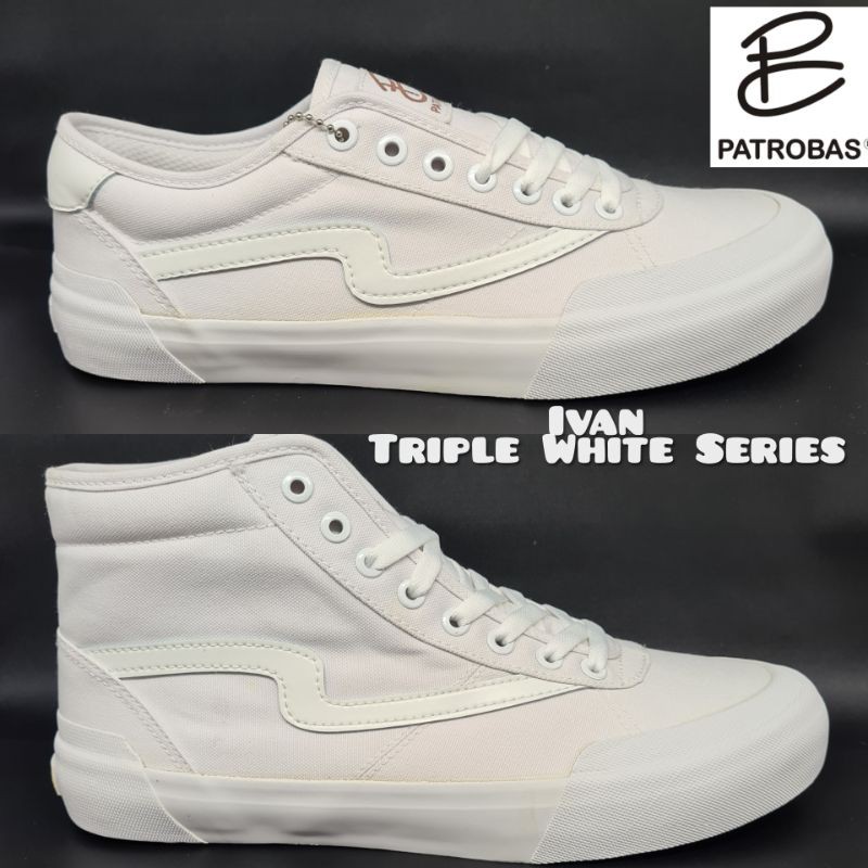 Sepatu Patrobas IVAN TRIPLE WHITE Series (Original)