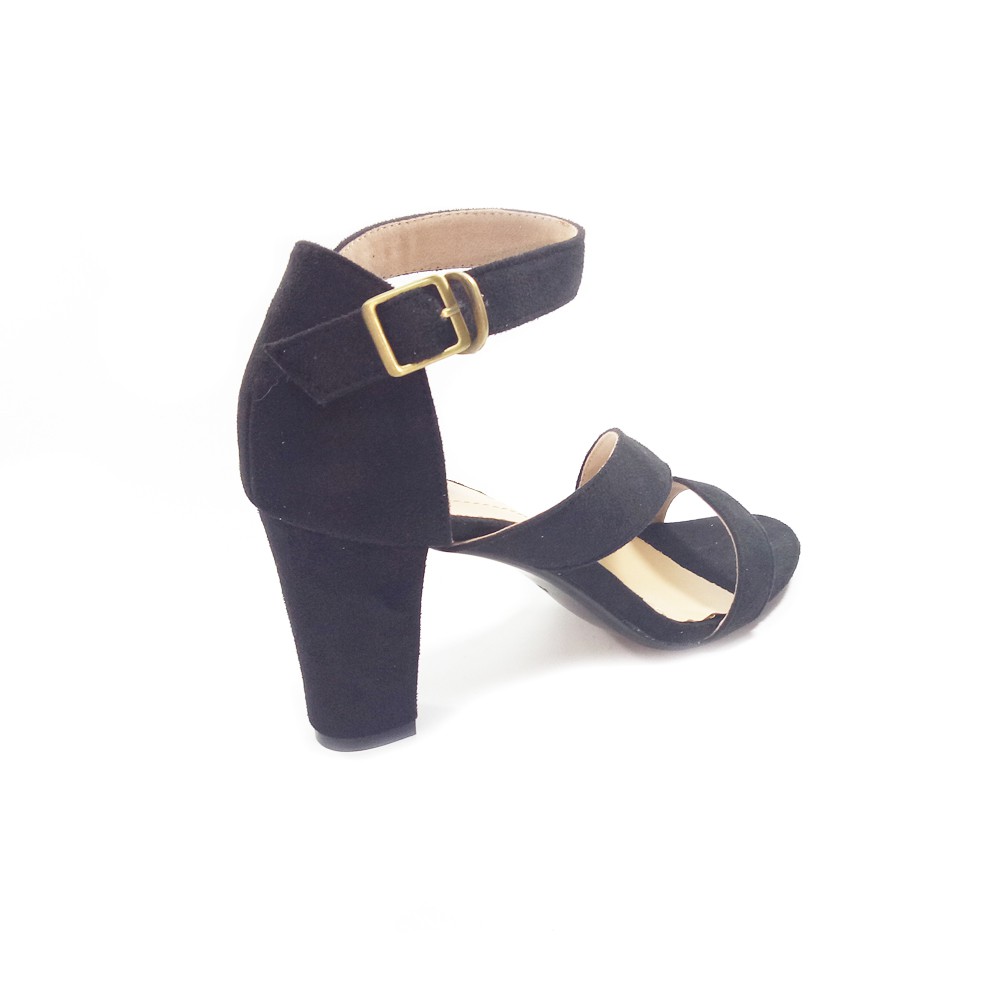 Workswell Sandal Wanita High Heels 8cm  584 Suede Hitam II