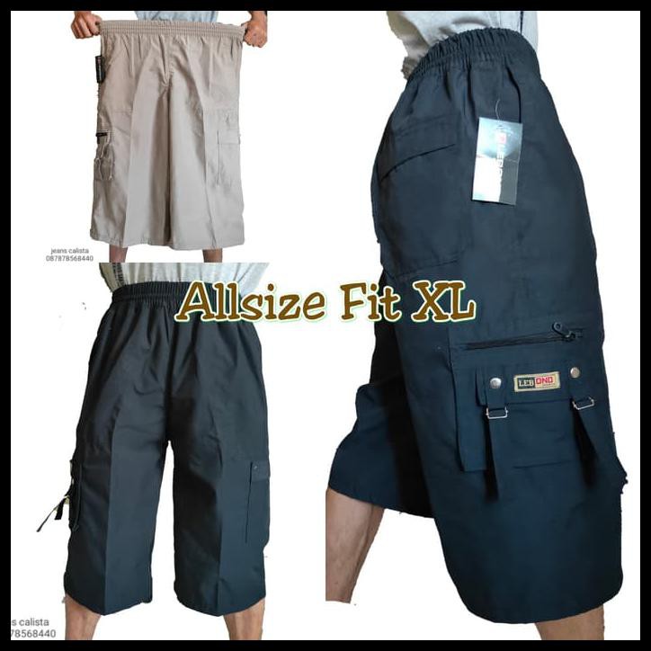 CELANA KOLOR PENDEK KARGO 7/8 PRIA DEWASA 5 SAKU