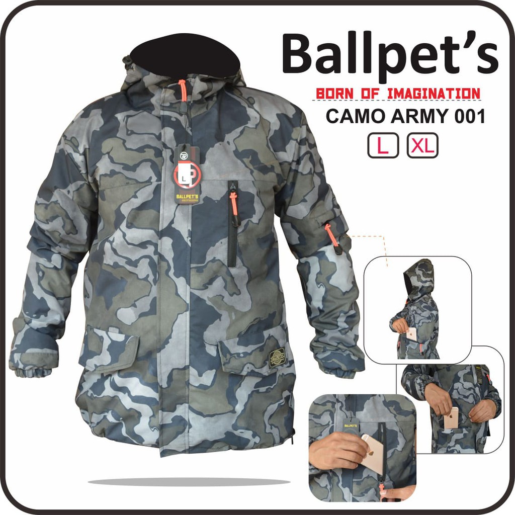 Jaket Pria Army Waterproof Taslan Anti Air Jaket Waterproof