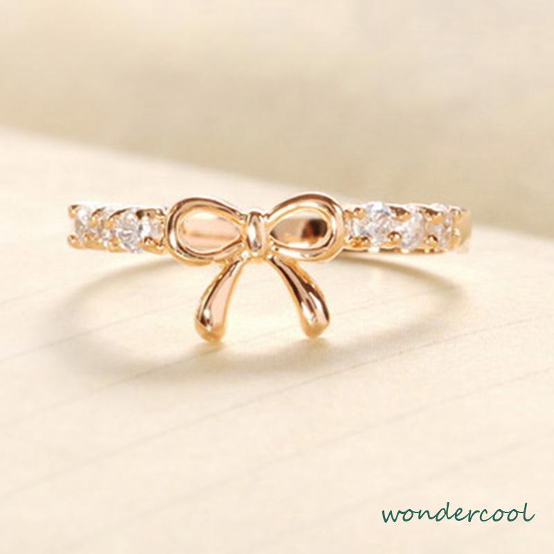 Cincin Desain Pita Hias Berlian Gaya Simple Untuk Wanita -Won
