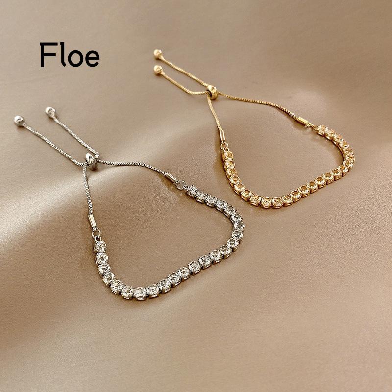 Fl Gelang Tangan Wanita Hias Zircon Adjustable Untuk Musim Panas