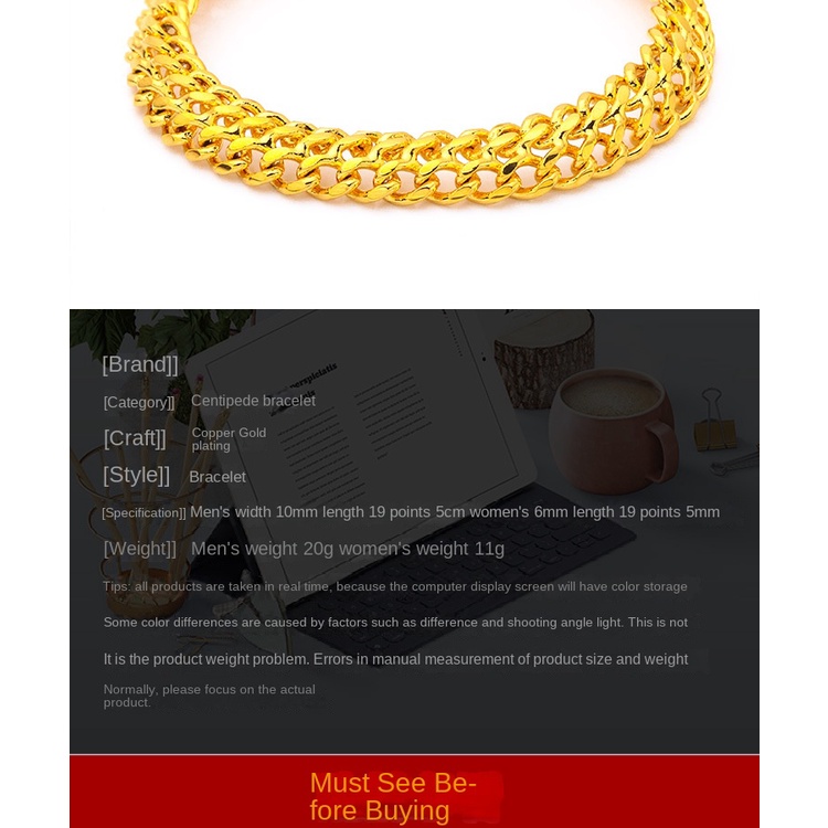 Gelang Tangan Lapis Emas Asli Kadar 375 Model Kelabang Gaya Minimalis Untuk Pasangan / Pria / Wanita