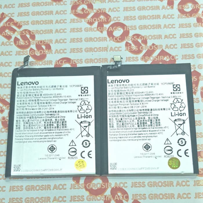 Baterai Battery Original LENOVO BL270 , BL-270 , K8 Note K8 Plus , K8+