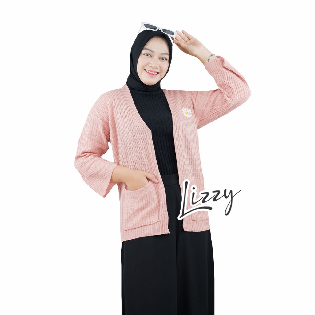 Lizzy - LOCY CARDIGAN OVERSIZED BORDIR DAISY