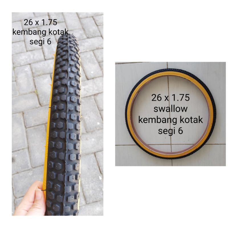 Ban Luar  26 X 1.75 Ban Luar Sepeda MTB Federal Phoenix  Mini SWALLOW 26 x 175 HITAM KUNING