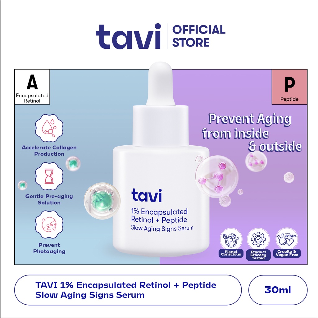 tavi 1% Encapsulated Retinol + Peptide slow aging sign serum 30ml