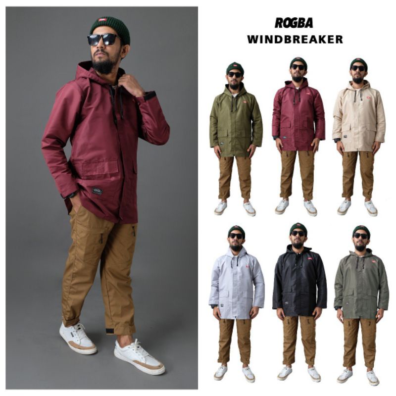 WINDBREAKER ROGBA JAKET MOTOR ANTI AIR ANTI ANGIN JAKET SWEATER PRIA DEWASA BAHAN TASLAN