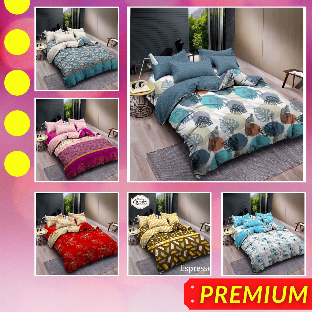 Sprei Vallery Quincy 180x200 160x200 120x200 Queen King Single Premium - Seprai Katun Jepang Murah SEPREI AESTHETIC SEPRAI CANTIK SEPRE KATUN JEPANG PROMO ANTI LUNTUR MOTIF VALLERY QUINCY PLUS SARUNG BANTAL SPREI DEWASA ALAS KASUR SPREI ADEM