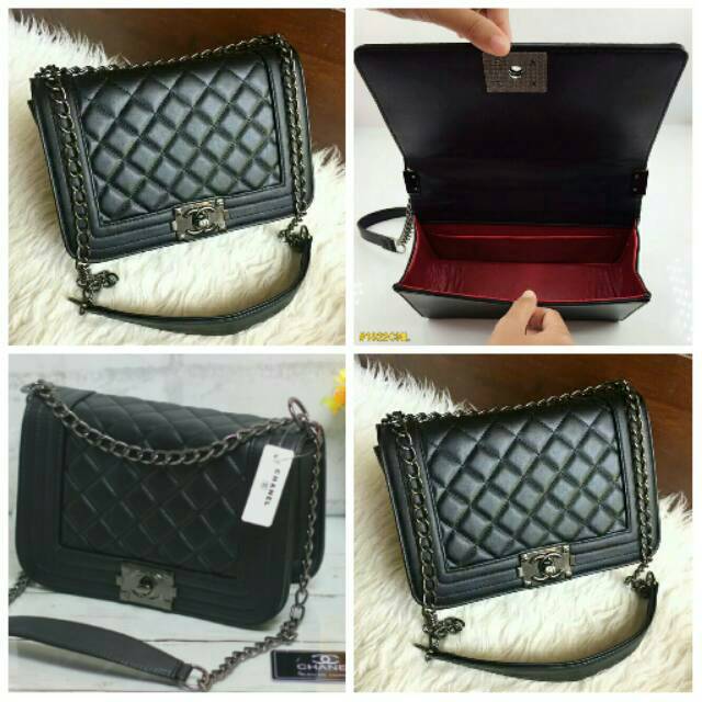 PROMOOO 👍👍Tas batam import chanel boy Bonus pompom