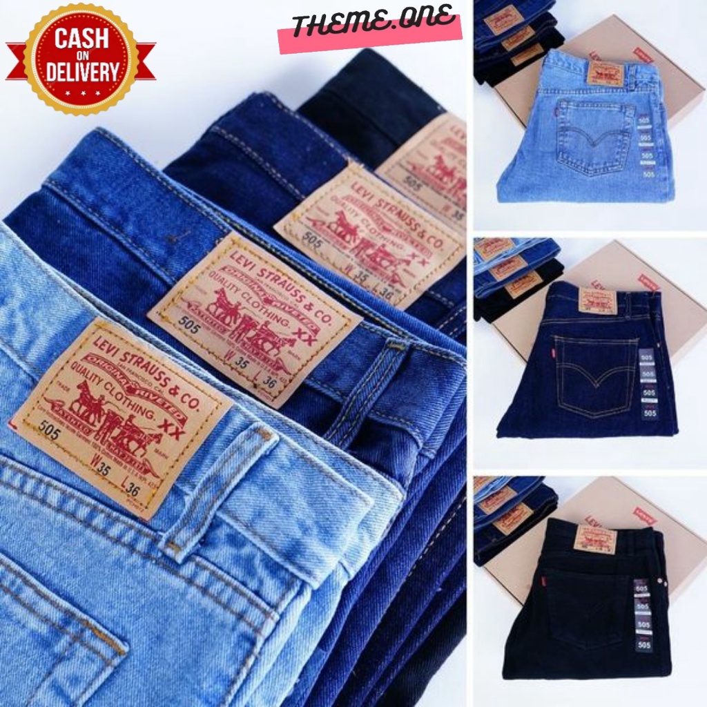 CELANA JEANS PRIA STANDAR PANJANG 505 ORIGINAL DENIM DEWASA CELANA JINS PRIA REGULER