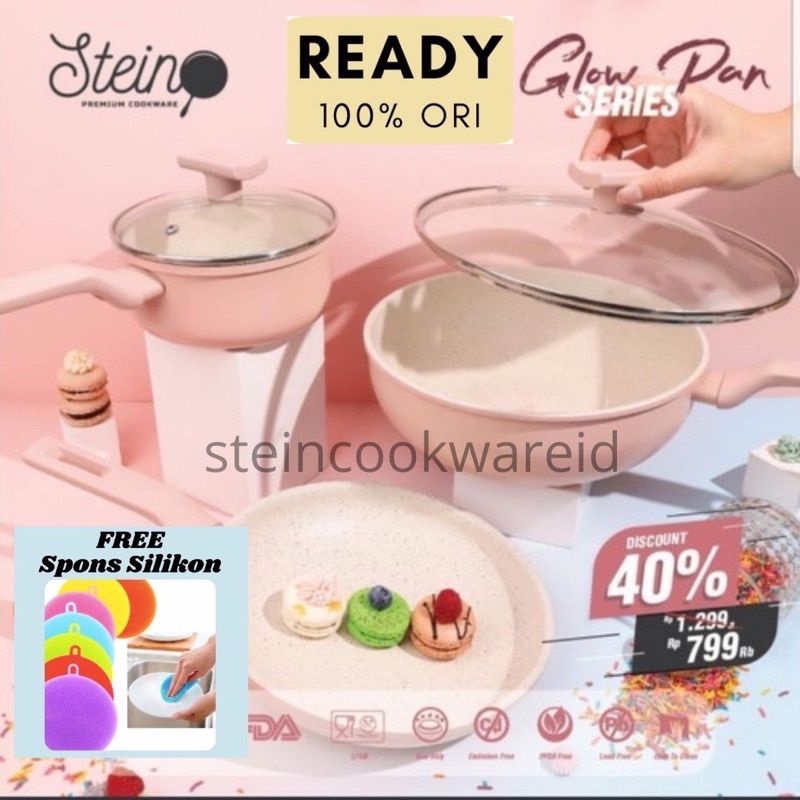 Glowpan Series 5 in 1 Complete Set Stein Cookware (Wokpan26, Frypan22, Saucepan16)