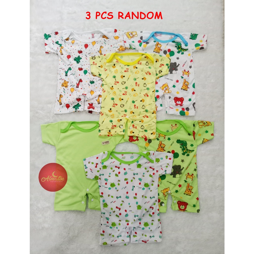 3 Pcs Romper Pendek Bayi / Baju Kodo Bayi / Jumper Bayi / Baju Bayi