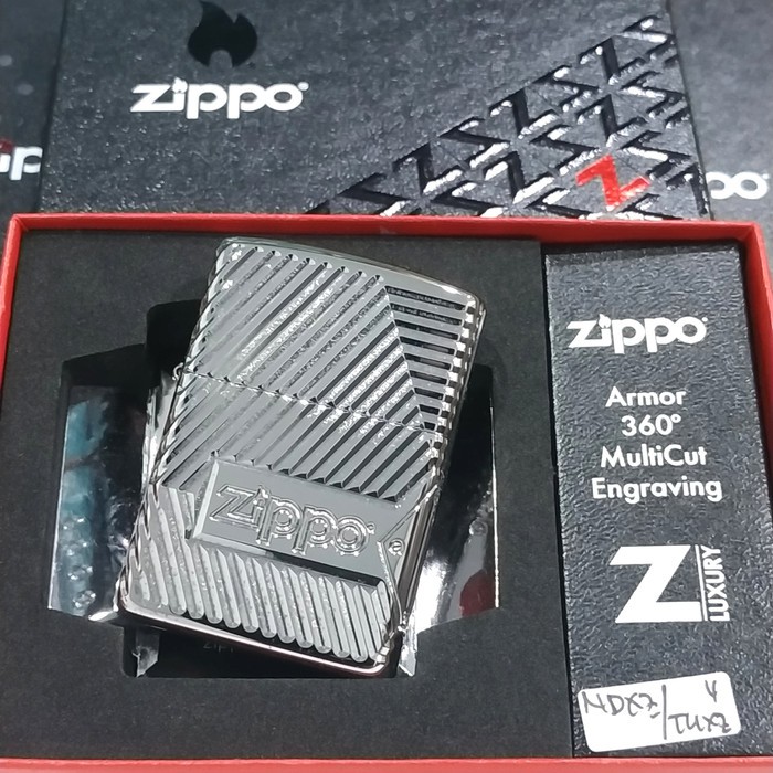 ZIPPO LUXURY ARMOR 360' MULTICUT ENGRAVING - ZIPPO BOLTS DESIGN