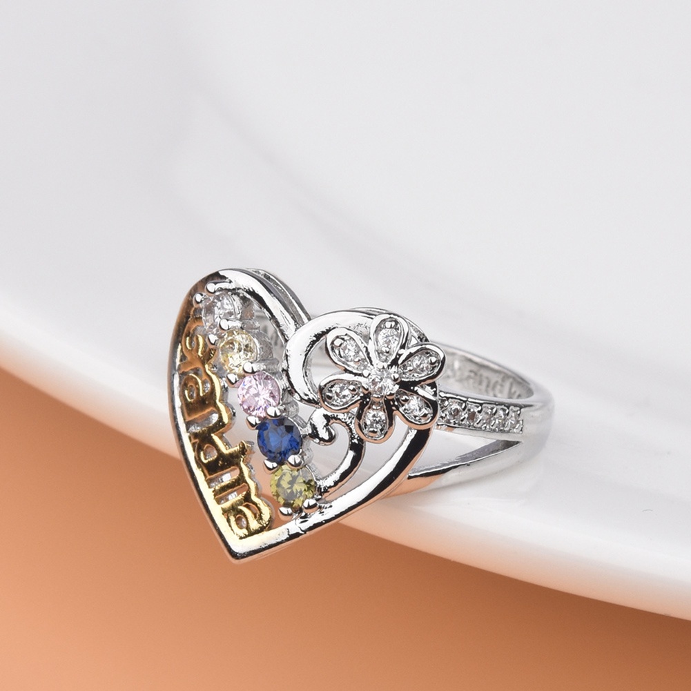 Hu Hu Hu Hu Hu Alat Bantu Pasang Kacamata♡ Cincin Desain Hati Hollow Hias Berlian Imitasi Untuk Hadiah Ulang Tahun