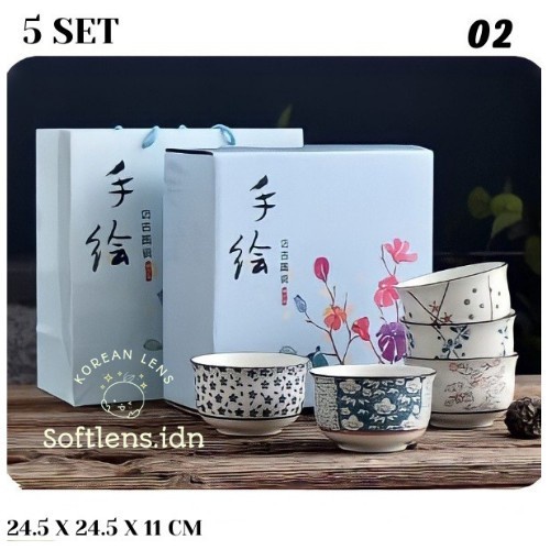 

MANGKOK SET MOTIF JAPAN BLOSSUMS HAMPERS DAN KADO HARI RAYA IDUL FITRI - [ 02 ] 5 SET