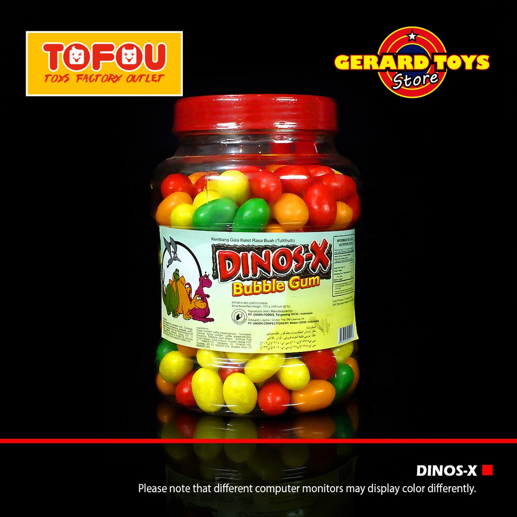 

Permen Karet Dinos-X Dinos Buble Gum Toples isi 195pcs MURAH BANGET