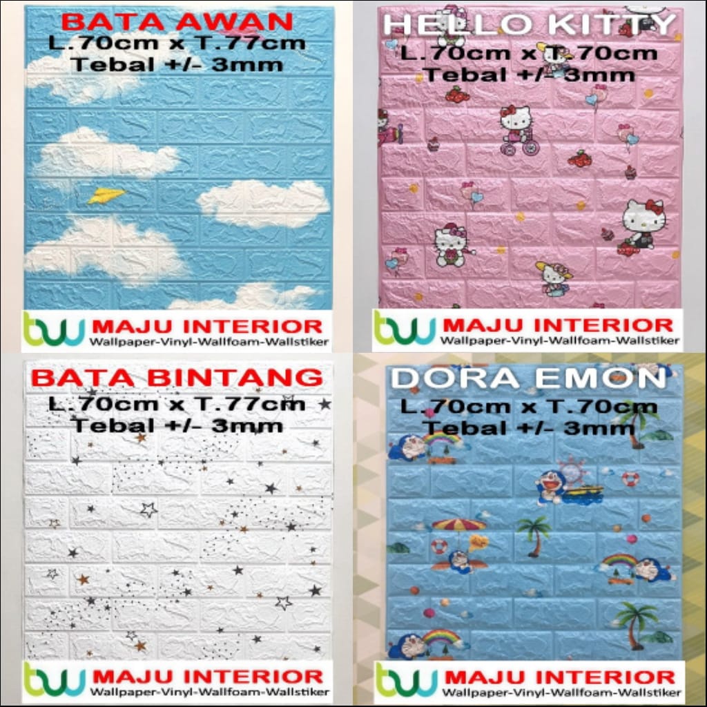 Wallpaper Dinding 3D Foam 70 x 70 cm Motif Batik Stiker-4