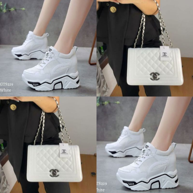 paket sneaker dan tas selempang gaya Korean style 2021