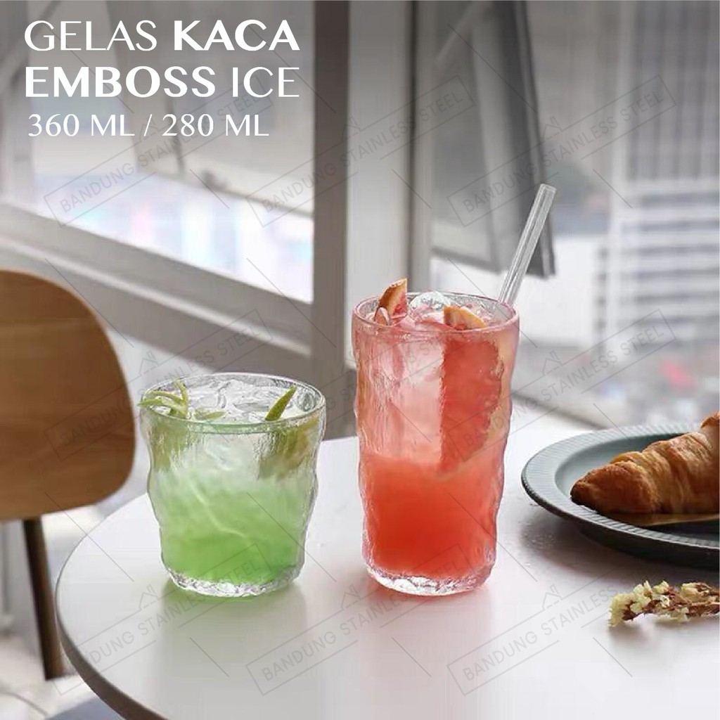 Gelas Kaca Kristal Estetik Aesthetic Unik Cantik Drinking Glass juice jus kopi teh Cantik Crystal