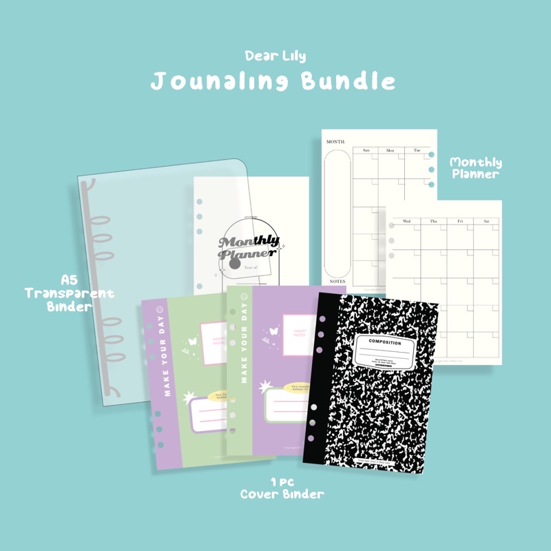 

Set A5 Cover Binder Transparan + Monthly Planner