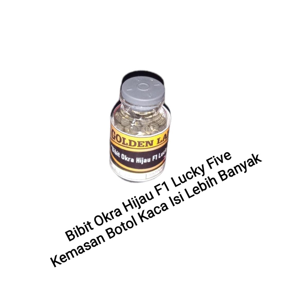 Bibit Okra Hijau F1 Lucky Five Kemasan Botol Kaca| Benih Okra Hijau F1