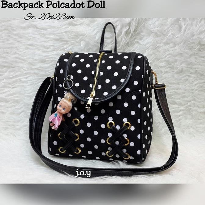 Hotpromo Tas Lokal/Tas Murah/Tas Wanita/Tas Ransel/Backpack Polcadot Doll Kualitas Import