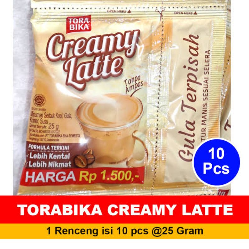 TORABIKA KOPI SUSU / TORA MOKA / Torabika creamy latte 1 Renceng isi 10