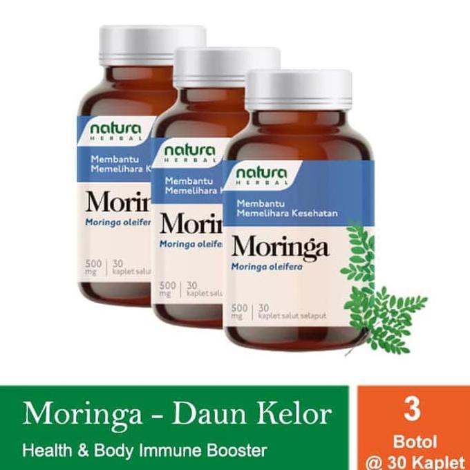COD AKTIF]] Moringa - Daun Kelor - Meningkatkan Kekebalan Tubuh - Paket 3 Botol NEW Kode 1224