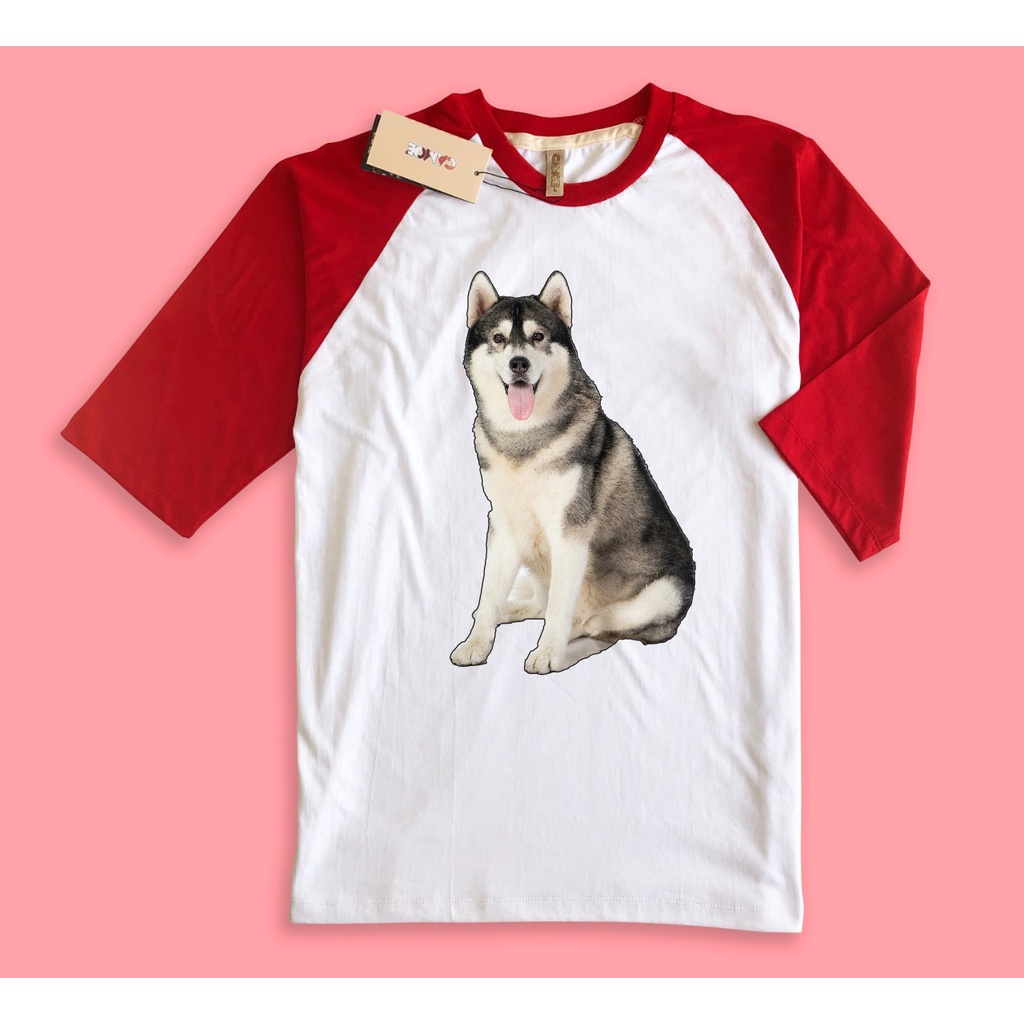 Kaos Raglan Anjing Dog Breed Siberian Husky