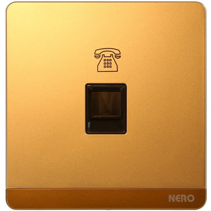 NERO Soket Telepon DECORA Gold Tanam Outlet Telephone Warna Emas Modern