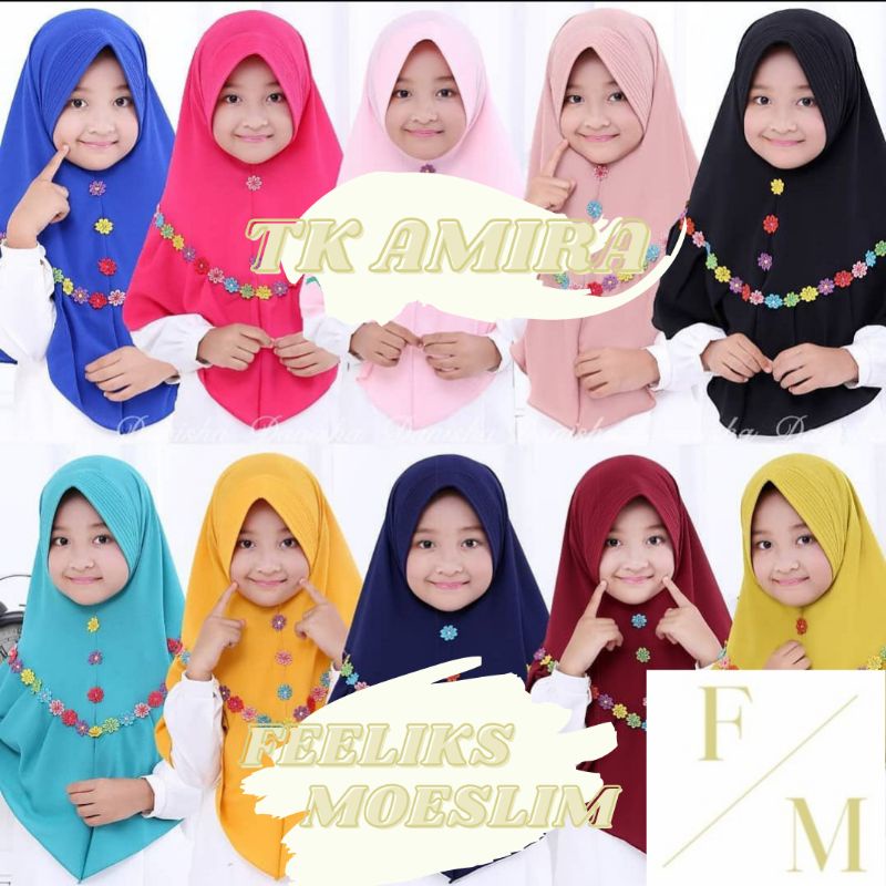 Hijab Anak TK Amira / Jilbab nyaman murah lucu kualitas PREMIUM