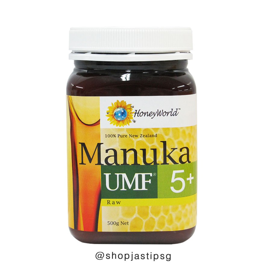 

Honeyworld Raw Honey Manuka UMF 5+ 500g Pure Madu Sehat Asli New Zealand impor Singapore