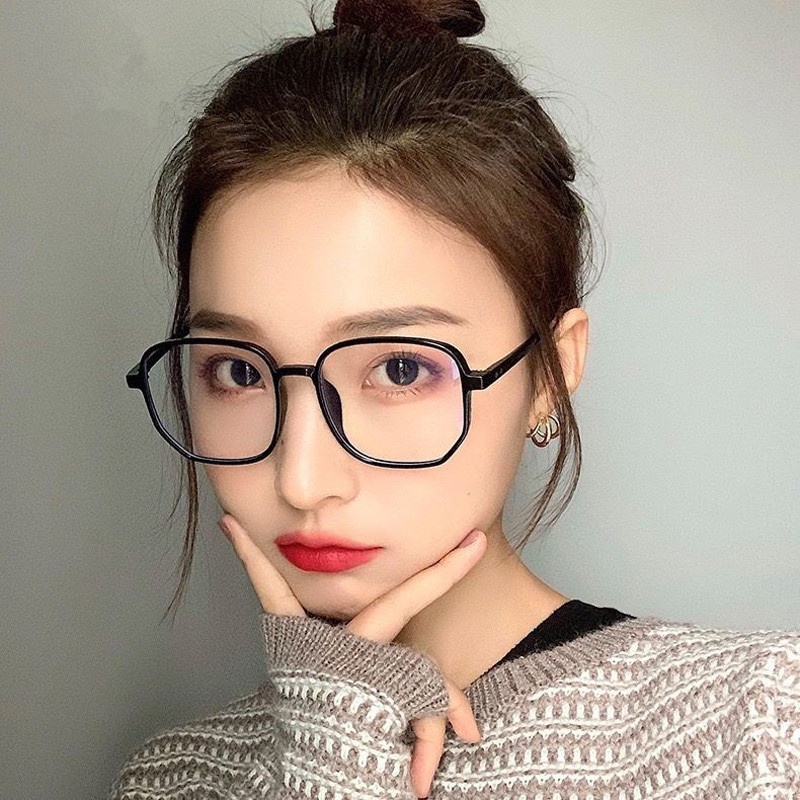 We Flower Kacamata Bingkai Persegi TR90 Korea TR90 Untuk Wanita Perempuan Trendi Kacamata Lensa Pemblokiran Cahaya Biru Fashion Kecantikan Eyewear OOTD Ornamen