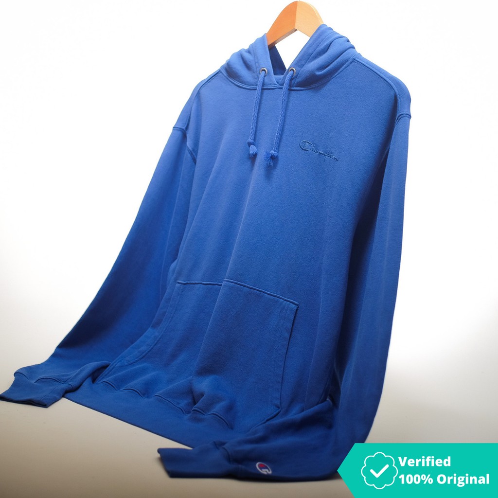 Champion Vintage Wash Embroidered Script Hoodie Blue