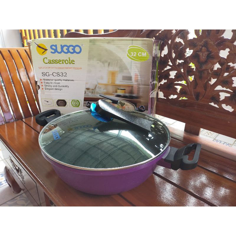 Casserole 32 cm /Fry Wok Pan Granite SUGGO