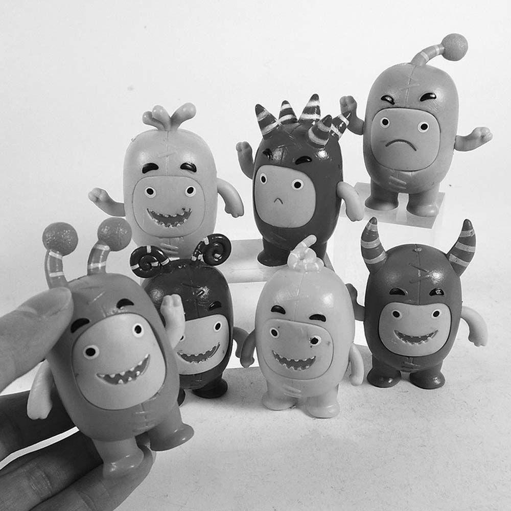 Needway Oddbods Mainan Hadiah 7pcs /set Kawaii Fuse Model Koleksi Pogo Dekstop Dekorasi Boneka Anime Licin