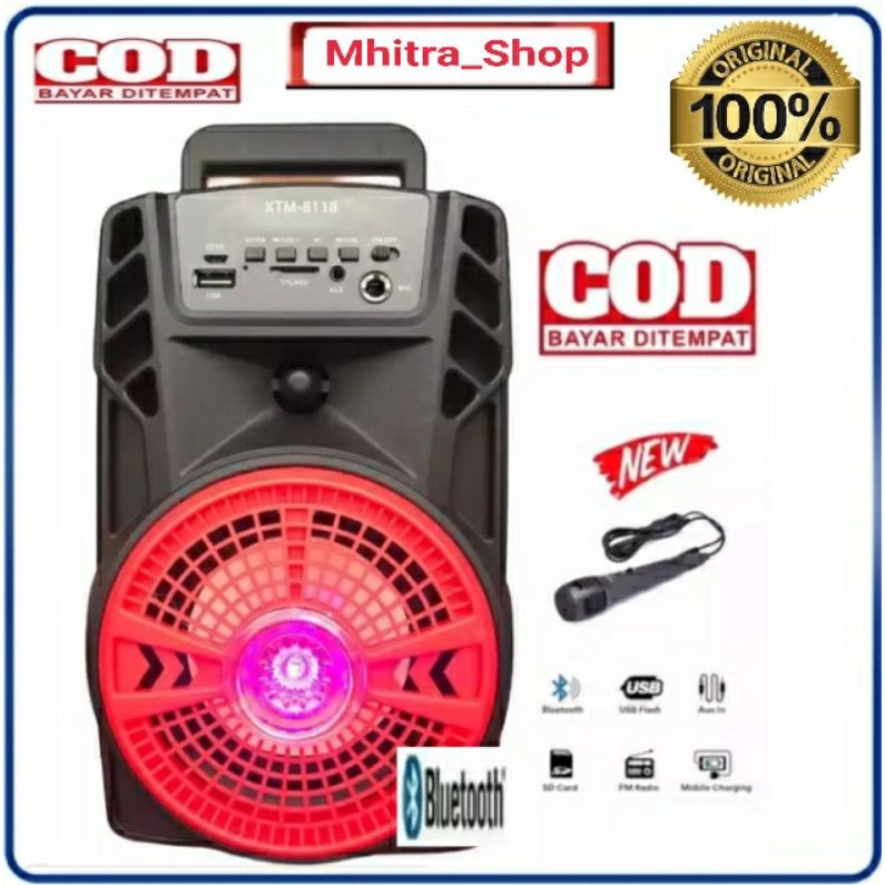 PROMO..... Speaker Bluetooth Stereo ST-5001/XTM-8118 Bonus Mic karaoke player karoeke FM Radio digit