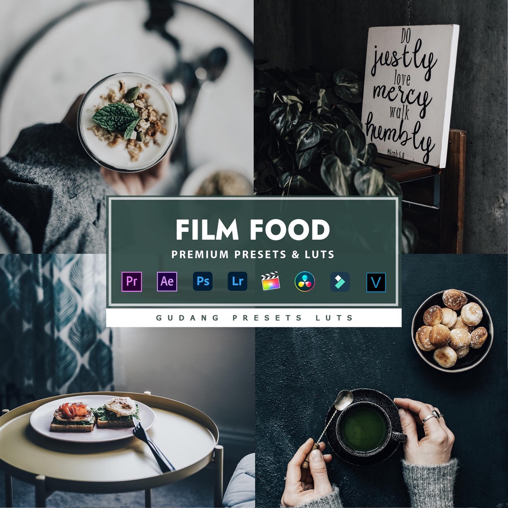 [BISA VN] Film Food - Premium Preset Lightroom LUTs Android IOS PC Premiere Pro Davinci